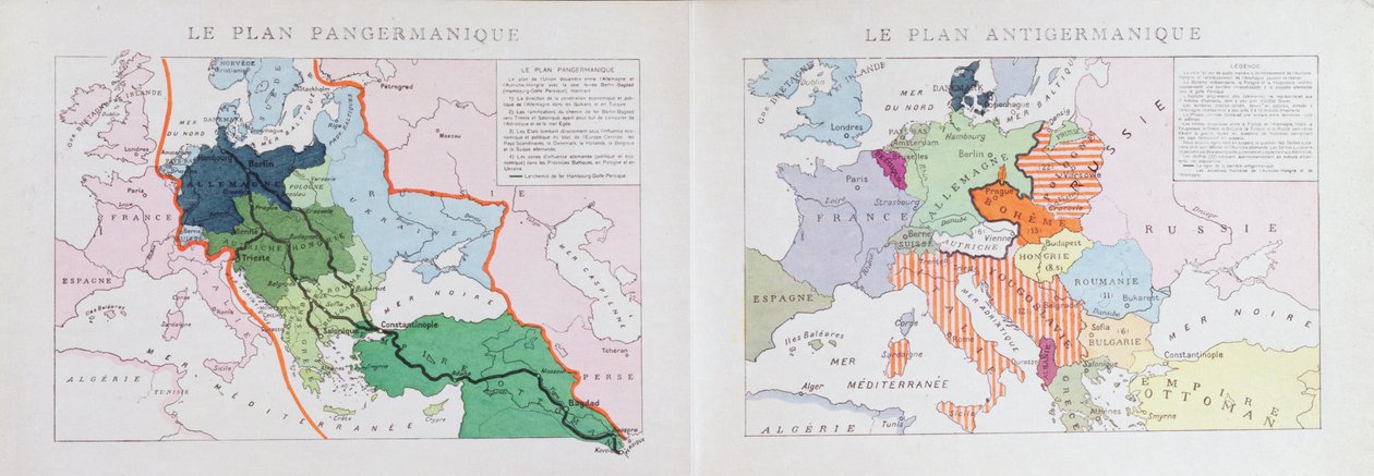 Planes Pangermánicos y Antigermánicos para la división de Europa después de la Gran Guerra de 1914, c.1917 de Czech School