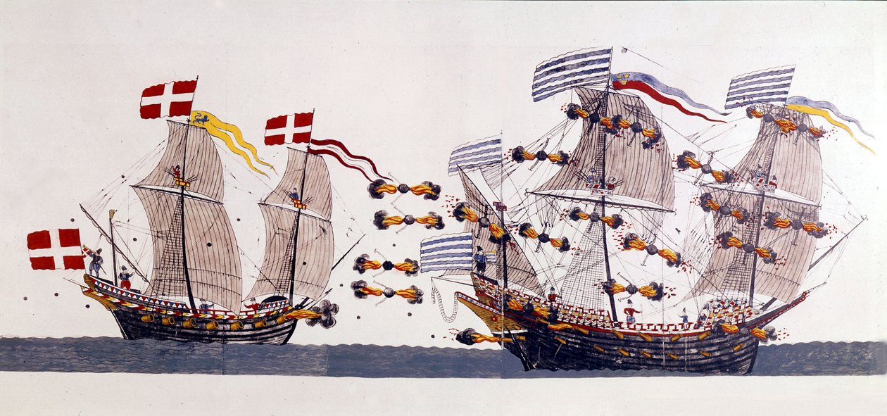 Batalla naval durante la Guerra de los Siete Años del Norte de Danish School