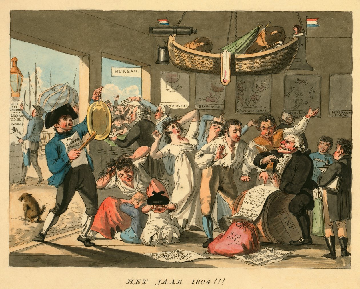 Het Jaar 1804!!!, publicado 1794 (grabado coloreado a mano) de Dutch School
