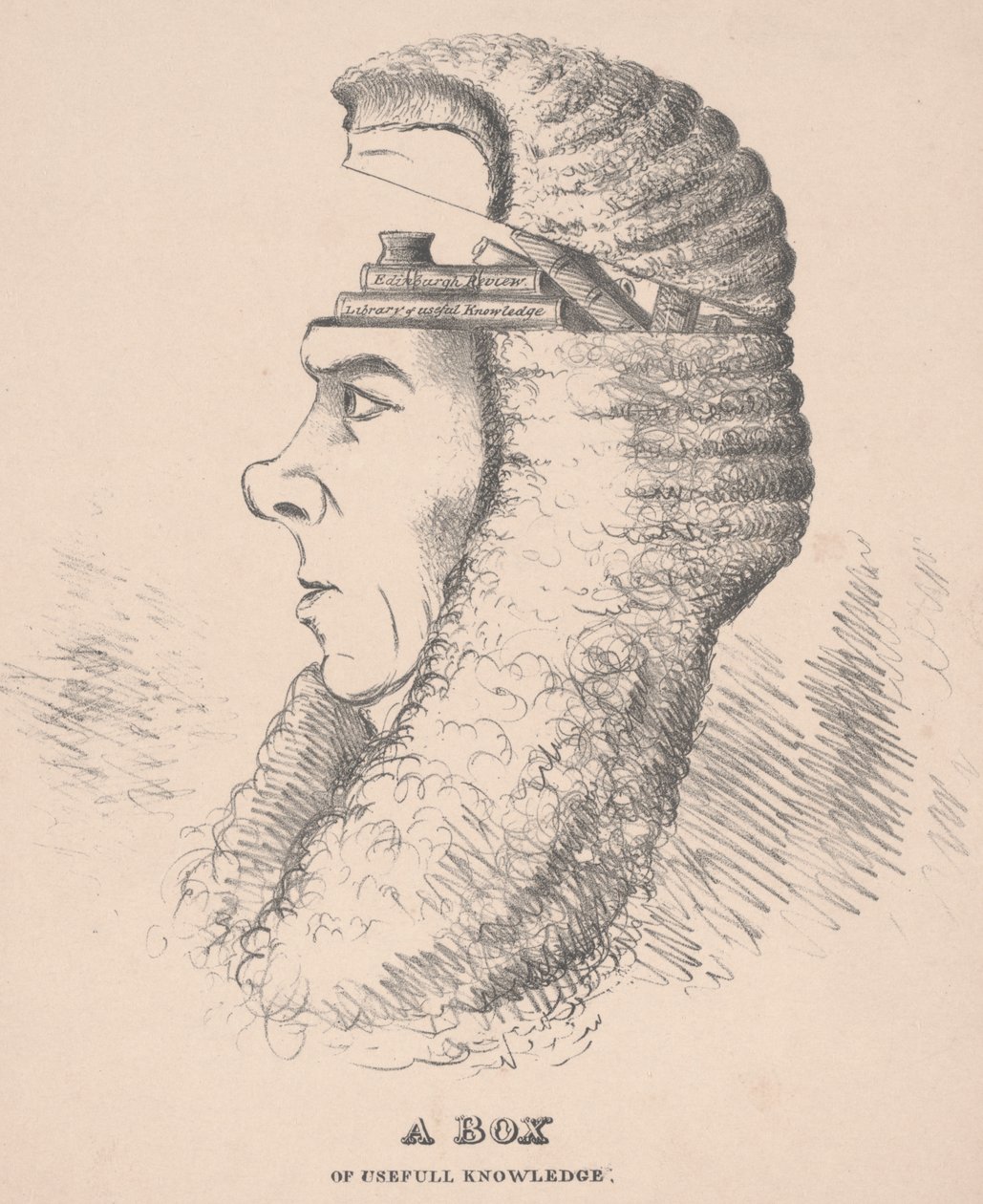Una Caja de Conocimientos Útiles: Caricatura de Brougham, 1832 de English School