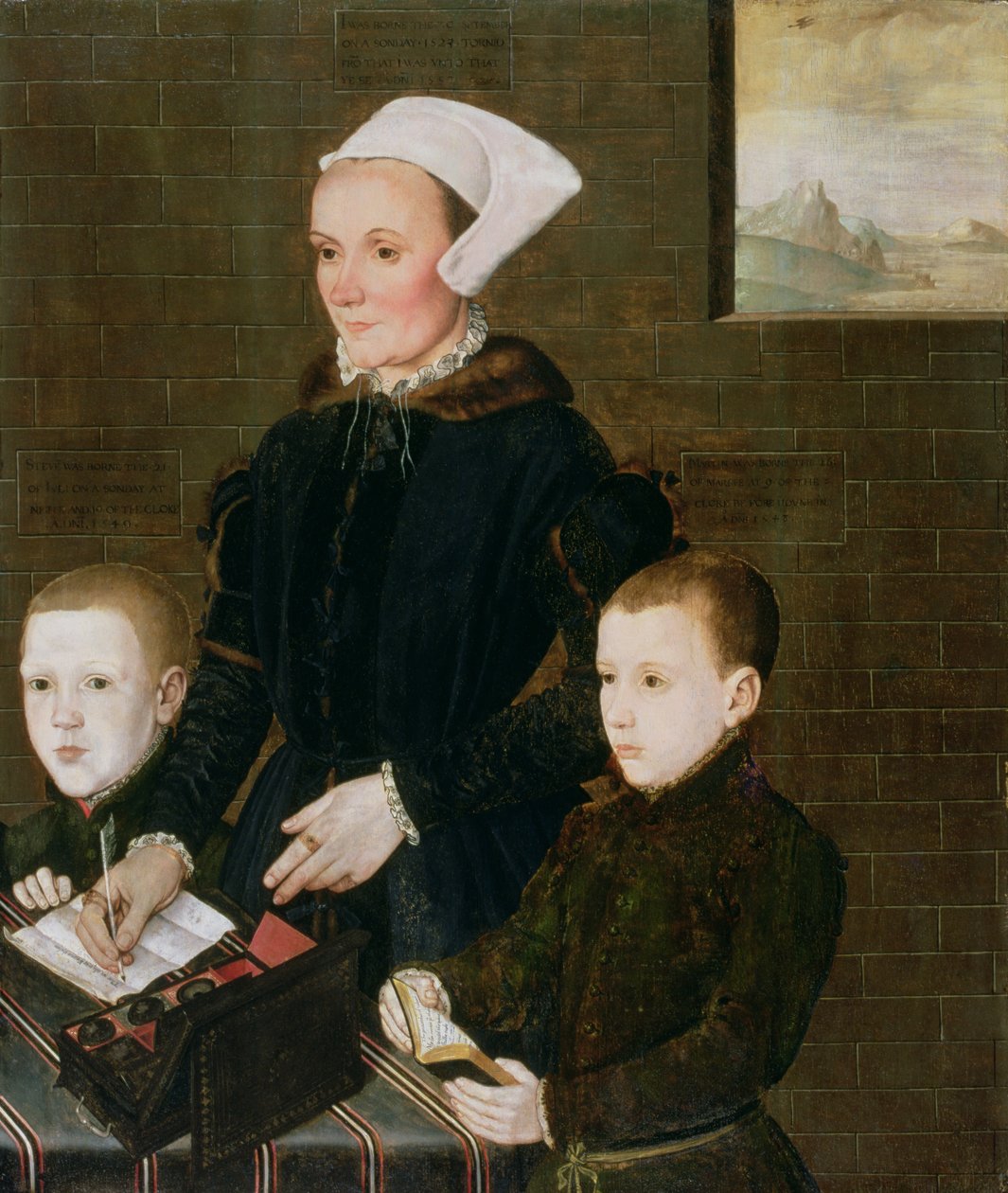 Alice Barnham y sus dos hijos Martin y Steven, 1557 de English School