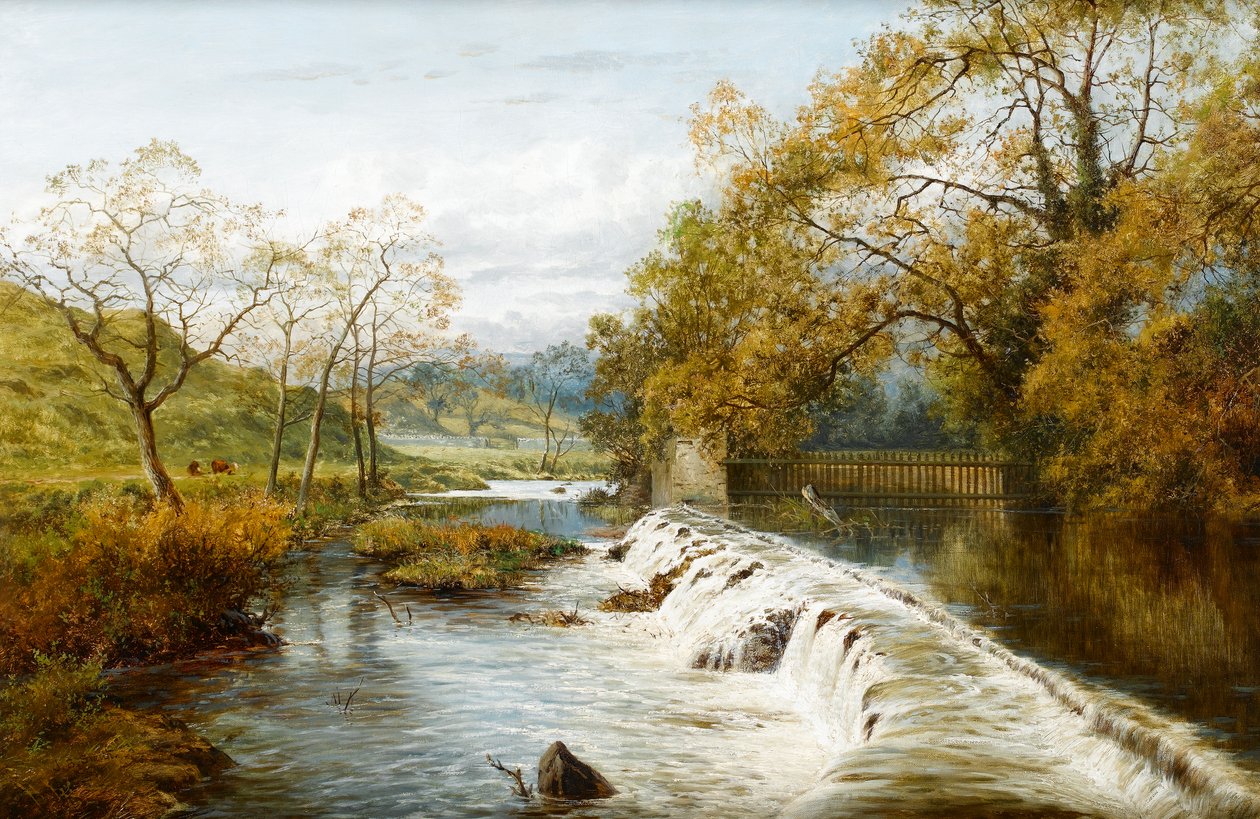 Un Vertedero por un Estanque de Molino, c.1880 de English School