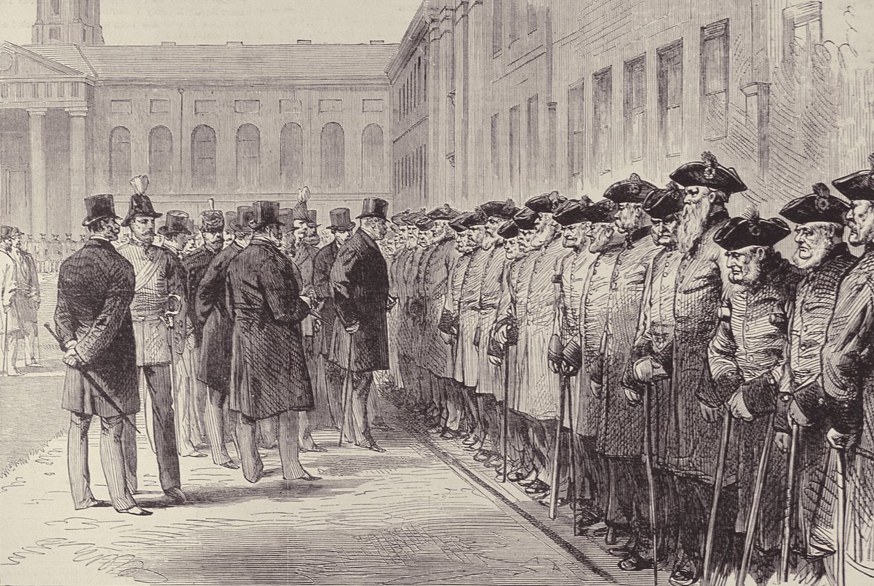 Bicentenario del Hospital de Chelsea: El Duque de Cambridge Inspeccionando a los Pensionistas de English School
