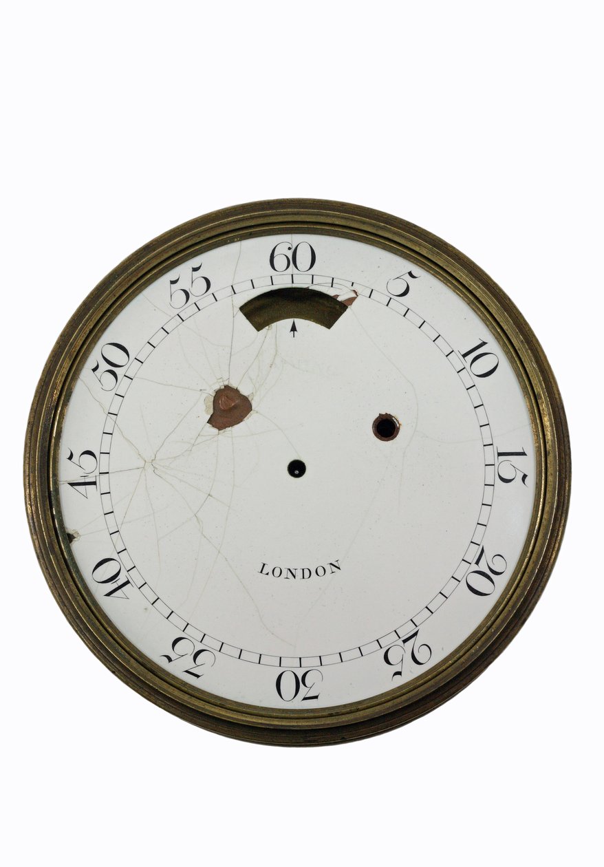 Esfera de esmalte del cronómetro de Cumming, c.1767 de English School