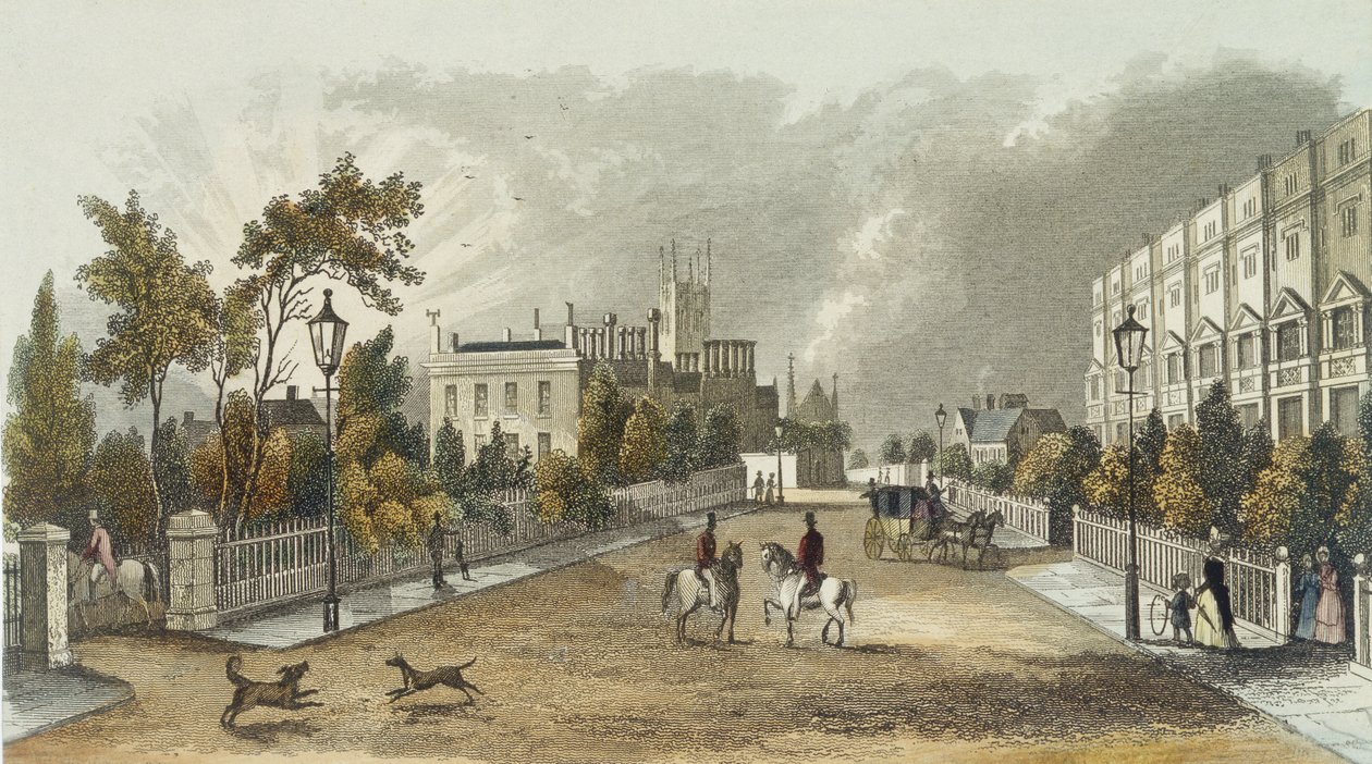 Terraza de Lansdown, Cheltenham, grabado por D. Eichbaum, c.1840 de English School