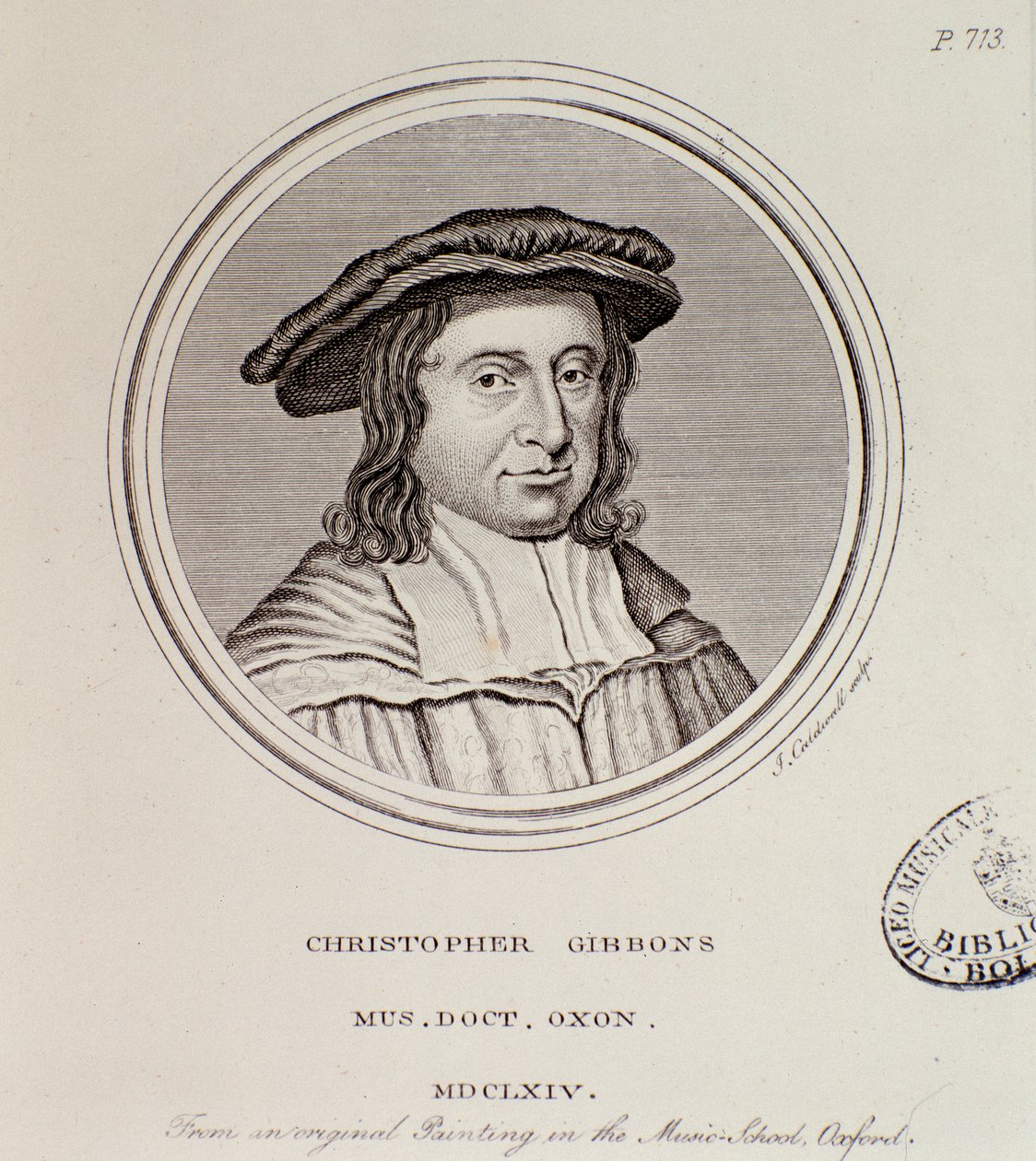 Retrato de Christopher Gibbons (1615-1676) compositor británico de English School