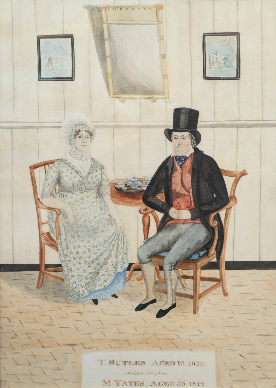 Retrato de T. Butler y su hija M. Yates, c.1822 de English School