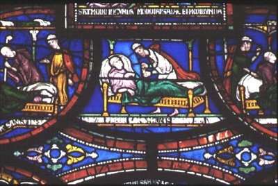 Escena de la vida de San Tomás Becket, ventanas de la Capilla de la Trinidad, c.1220 de English School