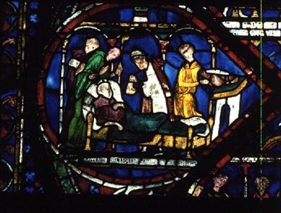 Escena de la vida de San Tomás Becket, ventanas de la Capilla de la Trinidad, c.1220 de English School