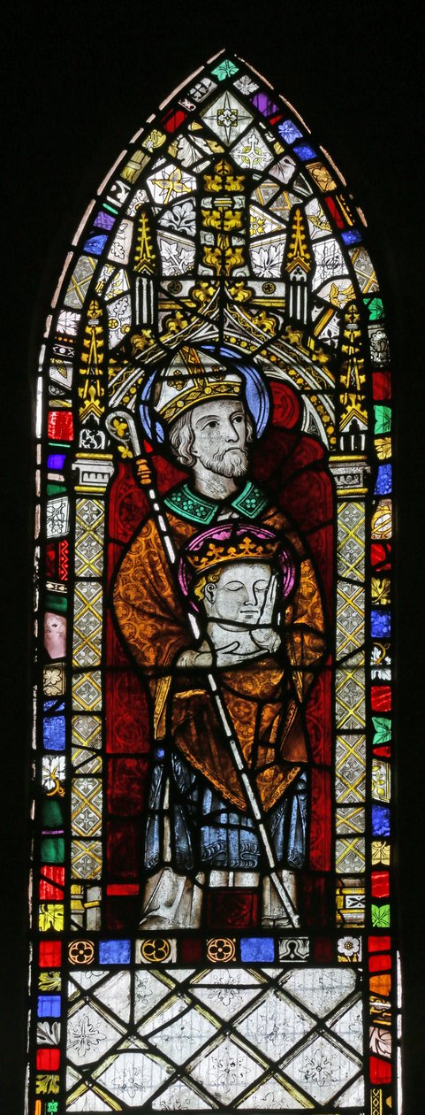 San Cuthbert con la cabeza de San Oswald de English School