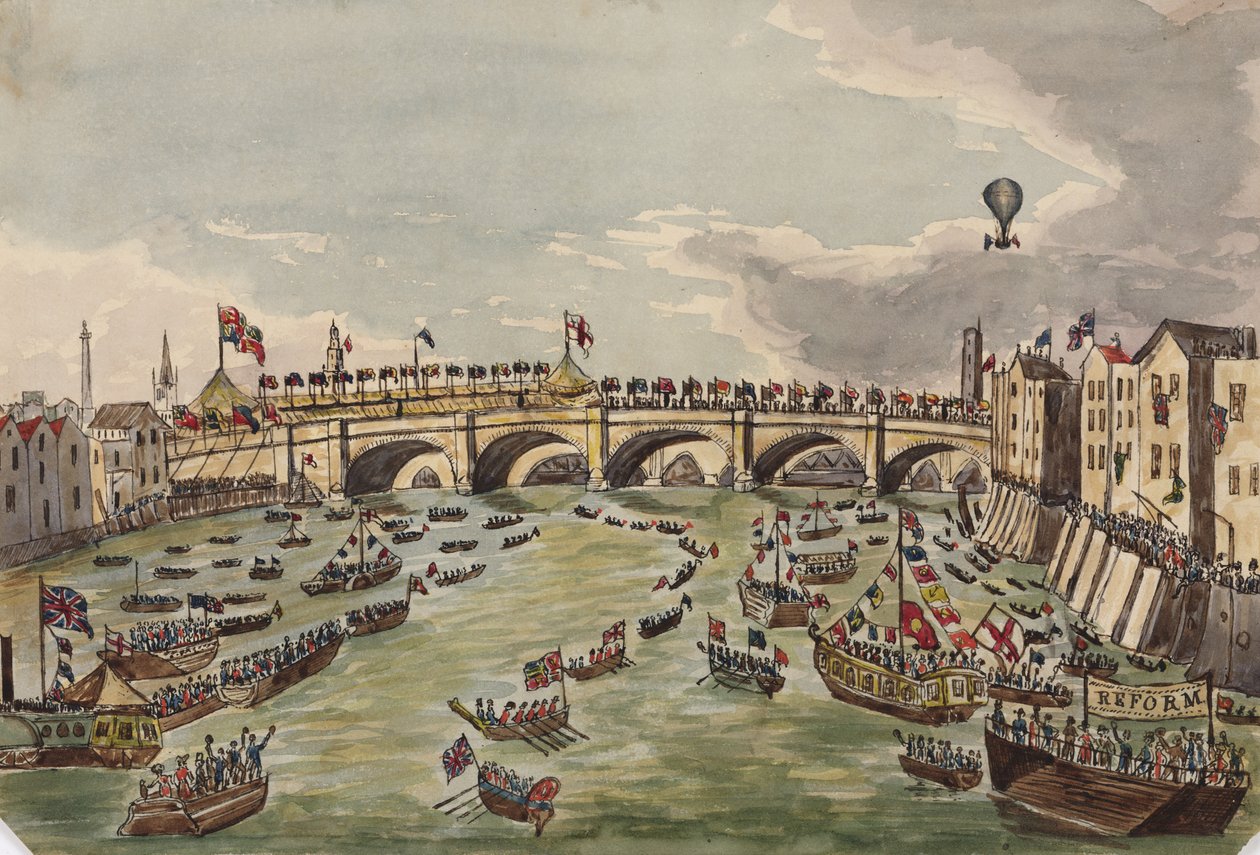 La inauguración del nuevo puente de Londres, 1 de agosto de 1831 de English School