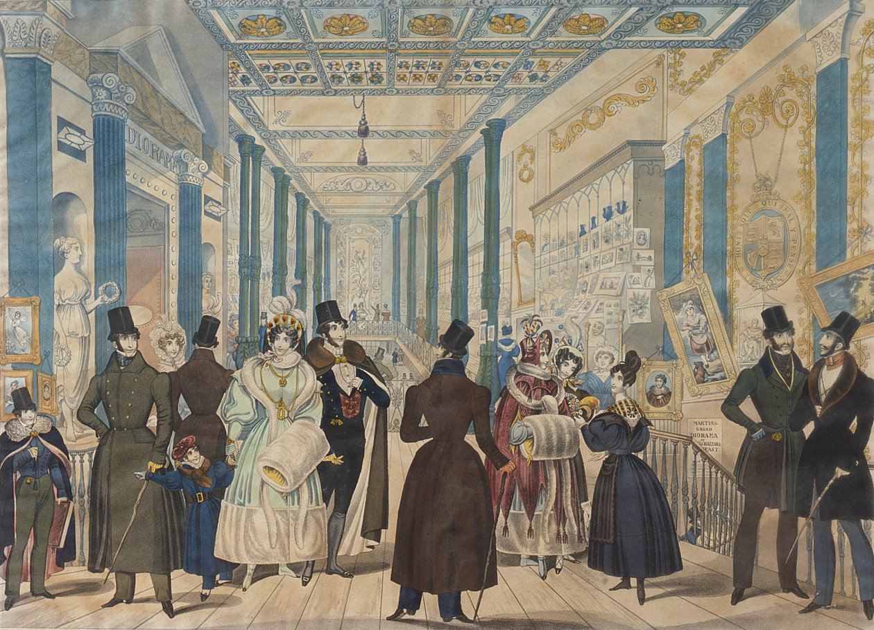 Vista en el Bazar de la Reina, Londres - Modas de invierno de noviembre de 1833 a abril de 1834, publicado por B.Read & Co., 1833 de English School