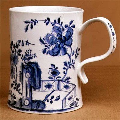 Jarra azul y blanca de Worcester, c.1745 de English School