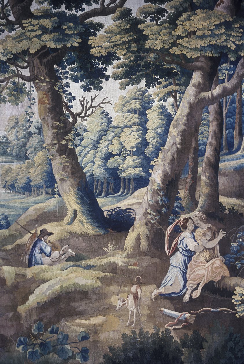 Escena de la vida en la serie de tapices de la mansión de campo de Flemish School