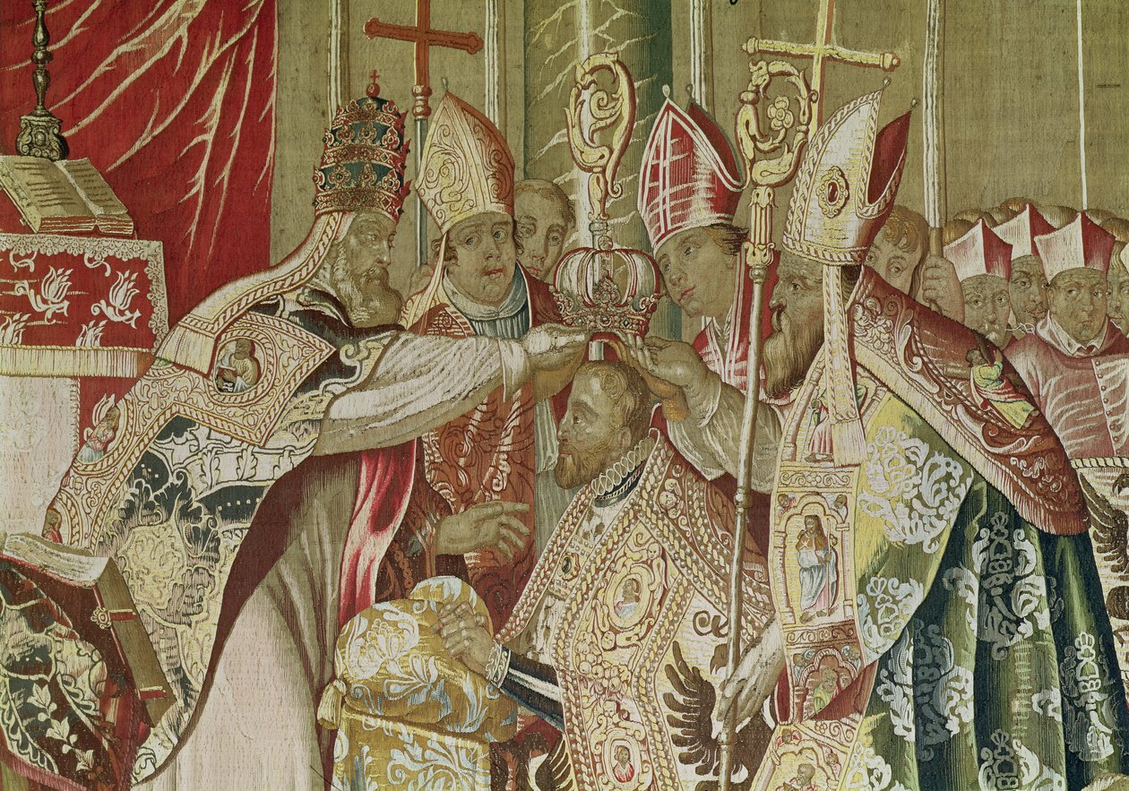 La Coronación de Carlos V, del Tapiz de Carlos V de Flemish School