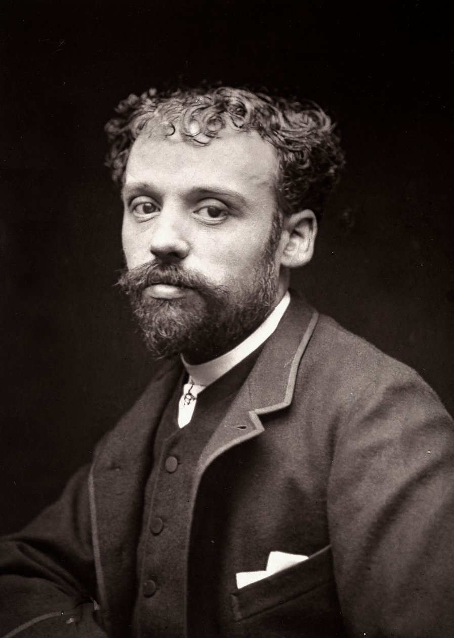 El artista Edouard Bisson retratado con motivo del Salón de París, 1885 de French Photographer