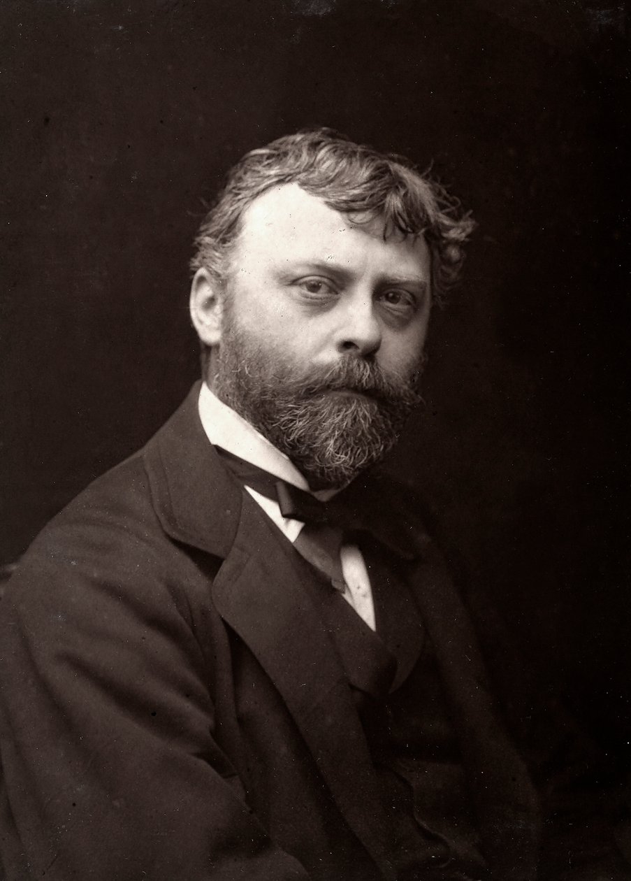 El artista Paul-Louis Delance retratado con motivo del Salón de París, 1885 de French Photographer