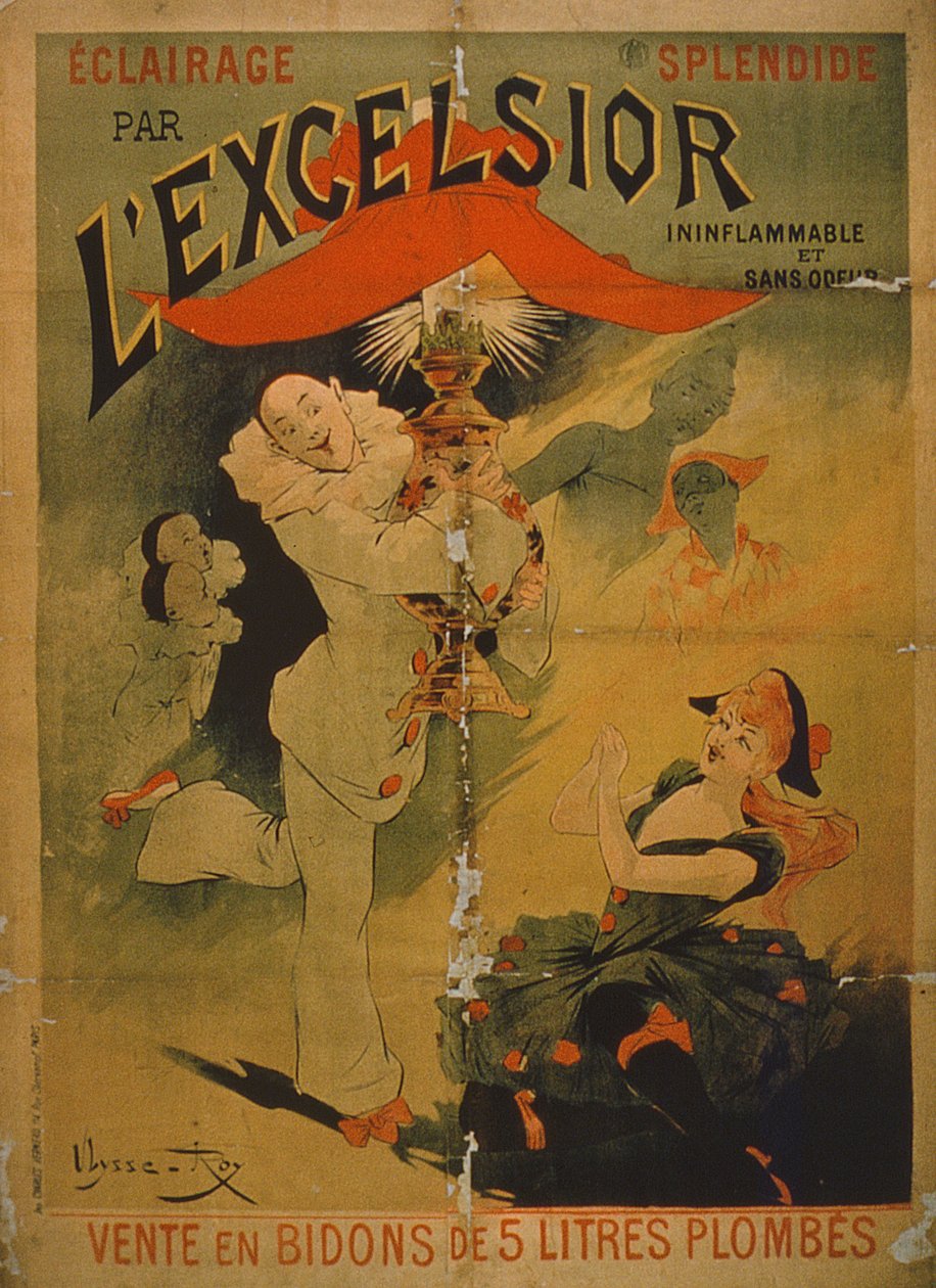 Anuncio de iluminación de Excelsior, ininflamable e inodoro de French School