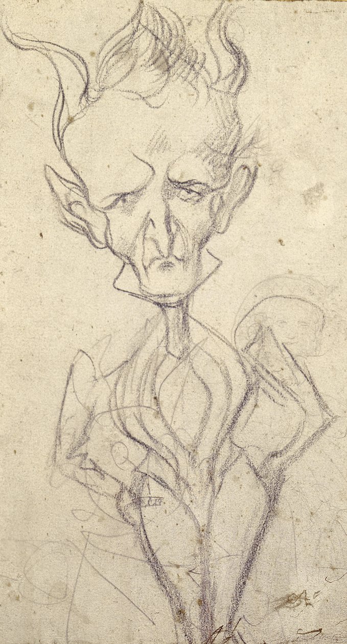 Caricatura de Hector Berlioz (1803-69) de French School
