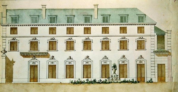 Fachada de la casa en la rue Fortunee, comprada por Honoré de Balzac (1799-1850) en 1847 de French School