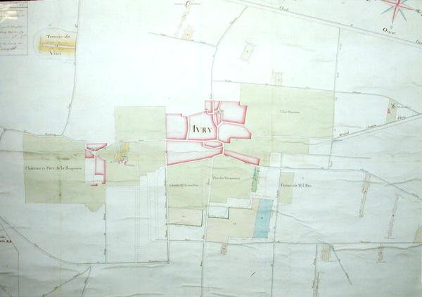 Mapa de Ivry y el área circundante (detalle) de French School