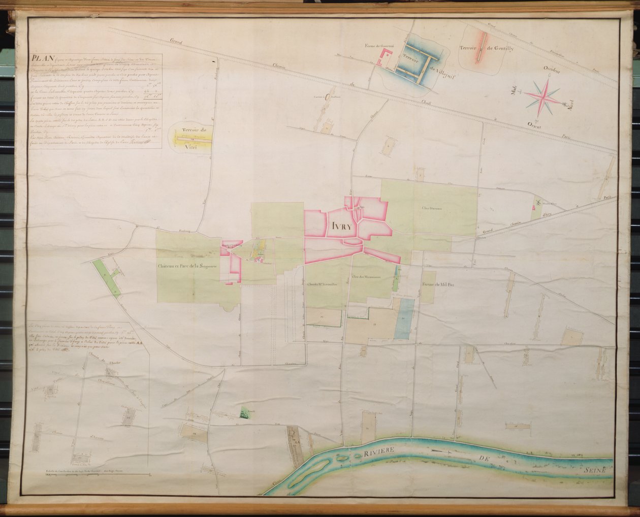 Mapa de Ivry y sus alrededores de French School