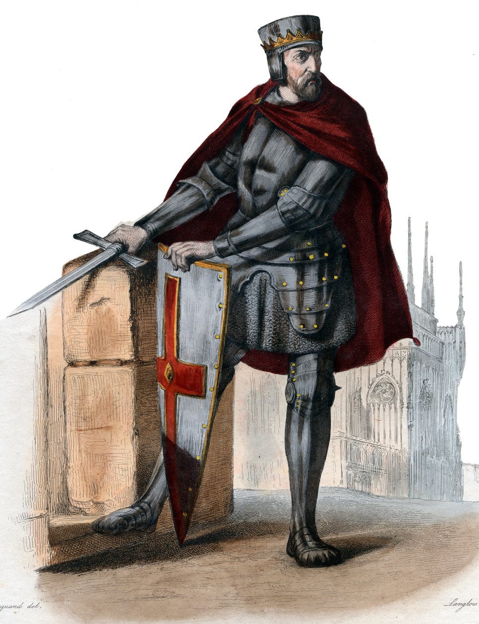 Retrato de Simón IV de Montfort, 5º Conde de Leicester (1150-1218), noble francés de French School