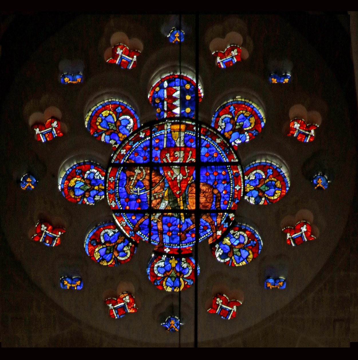 Rosetón que representa a Simón de Montfort, Catedral de Chartres de French School