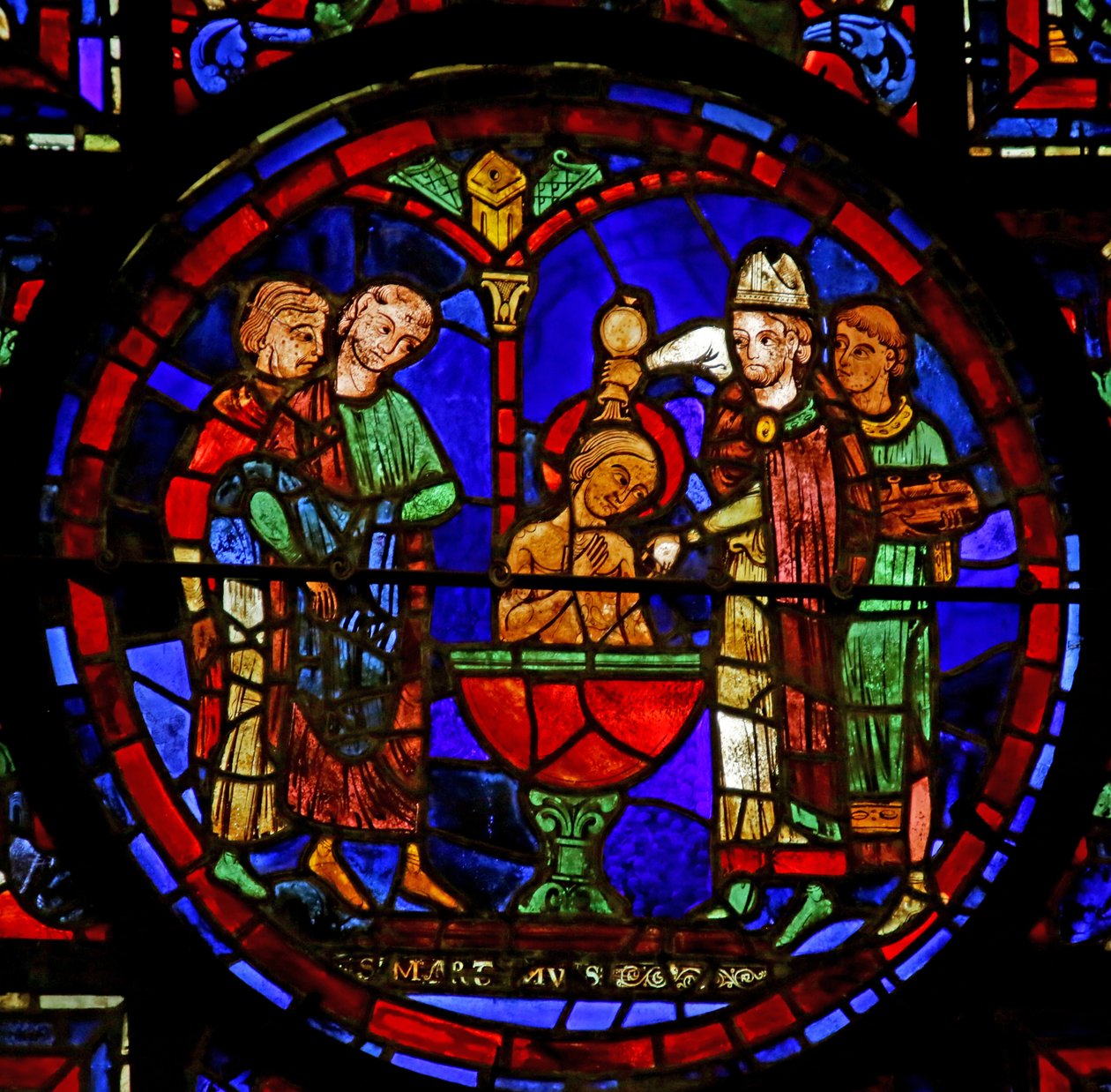 Escena de la Vida de San Martín, Catedral de Chartres de French School