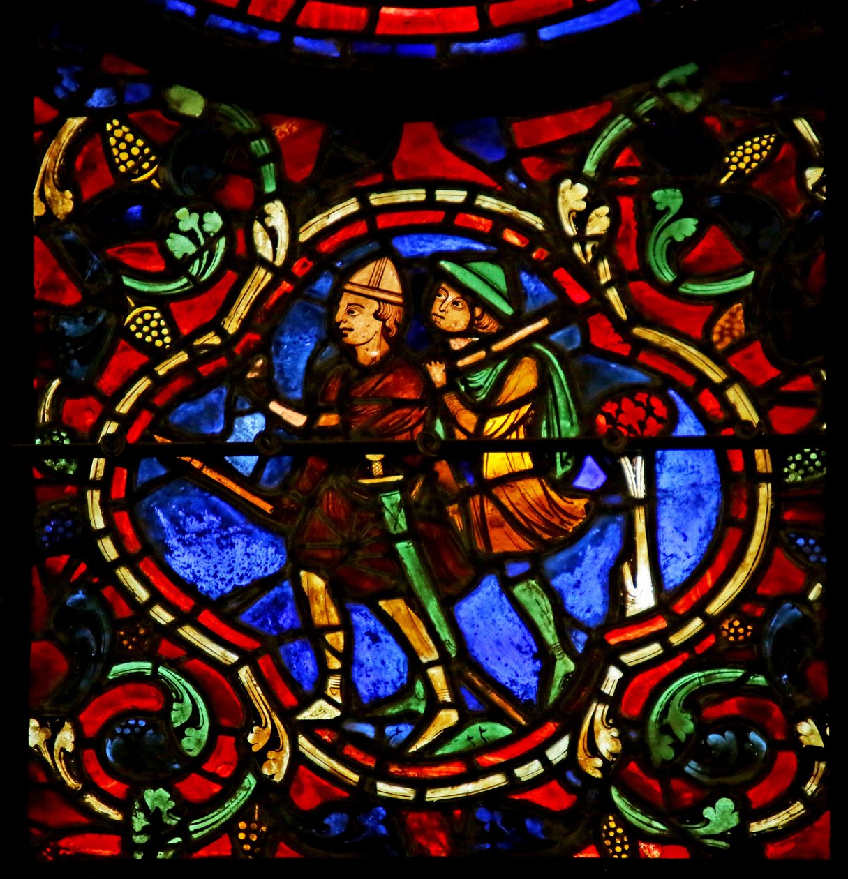 Dos rufianes, escena de la Vida de San Martín, Catedral de Chartres de French School
