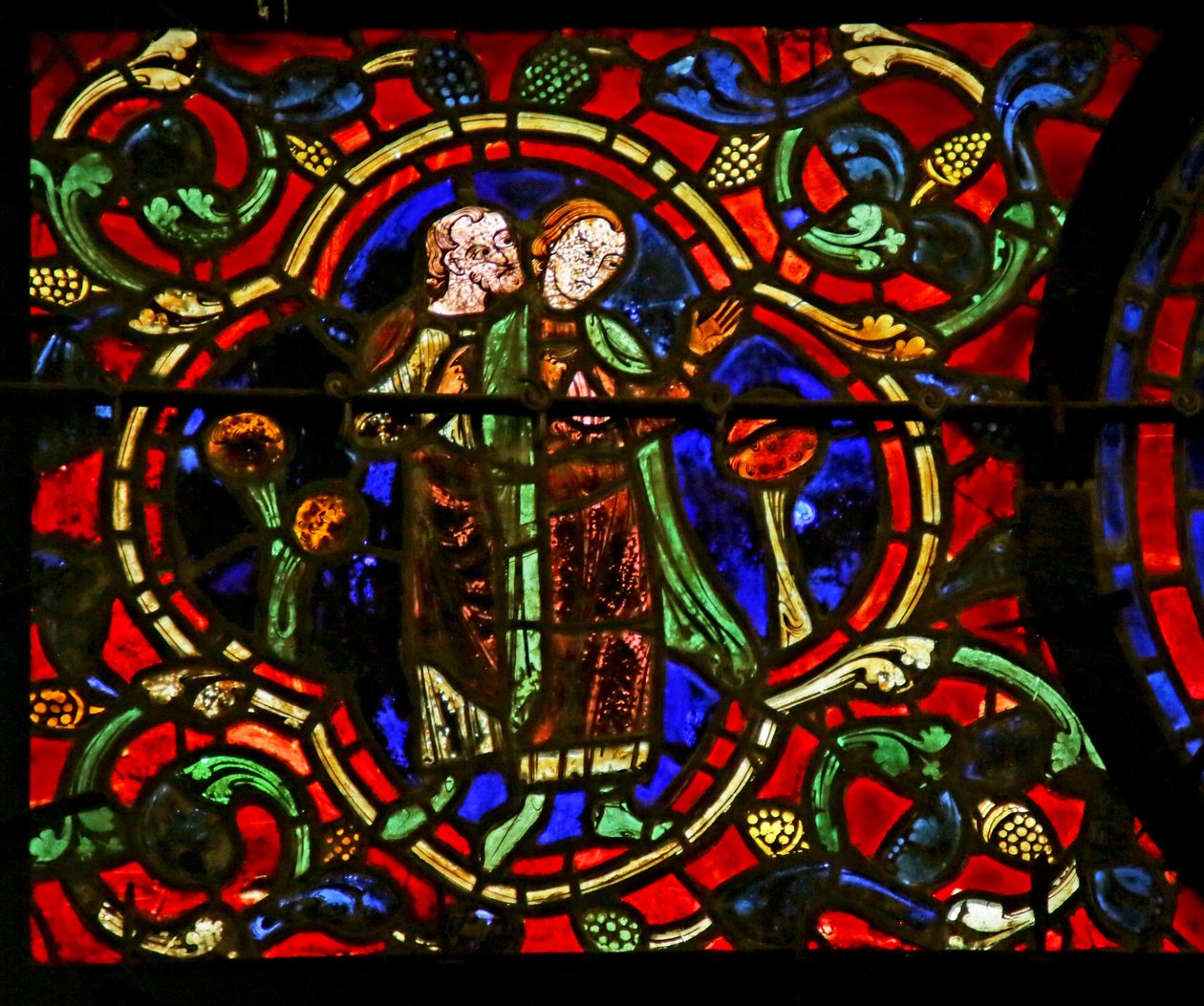 Observando la Consagración, escena de la Vida de San Martín, Catedral de Chartres de French School