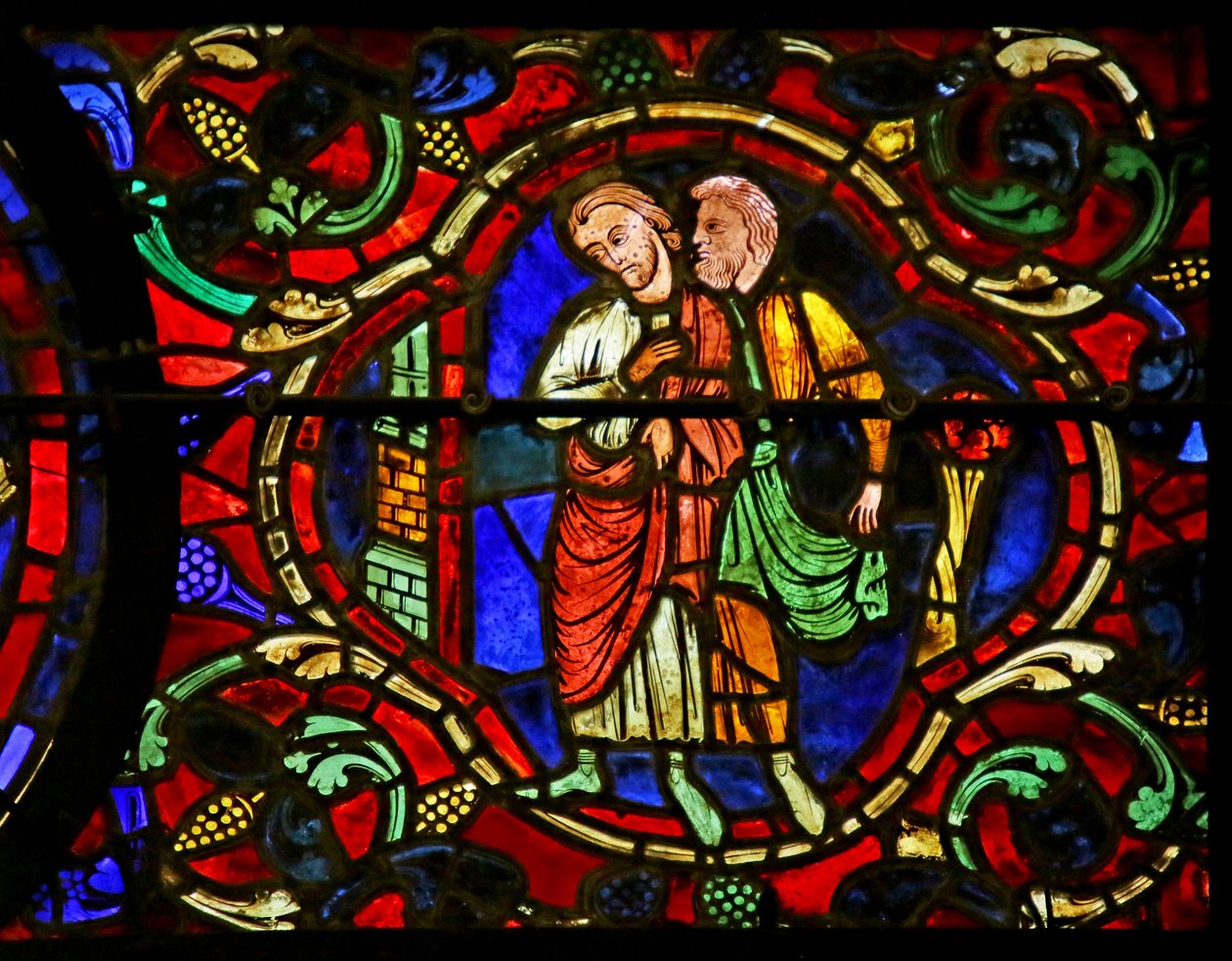 Observando la Consagración, escena de la Vida de San Martín, Catedral de Chartres de French School