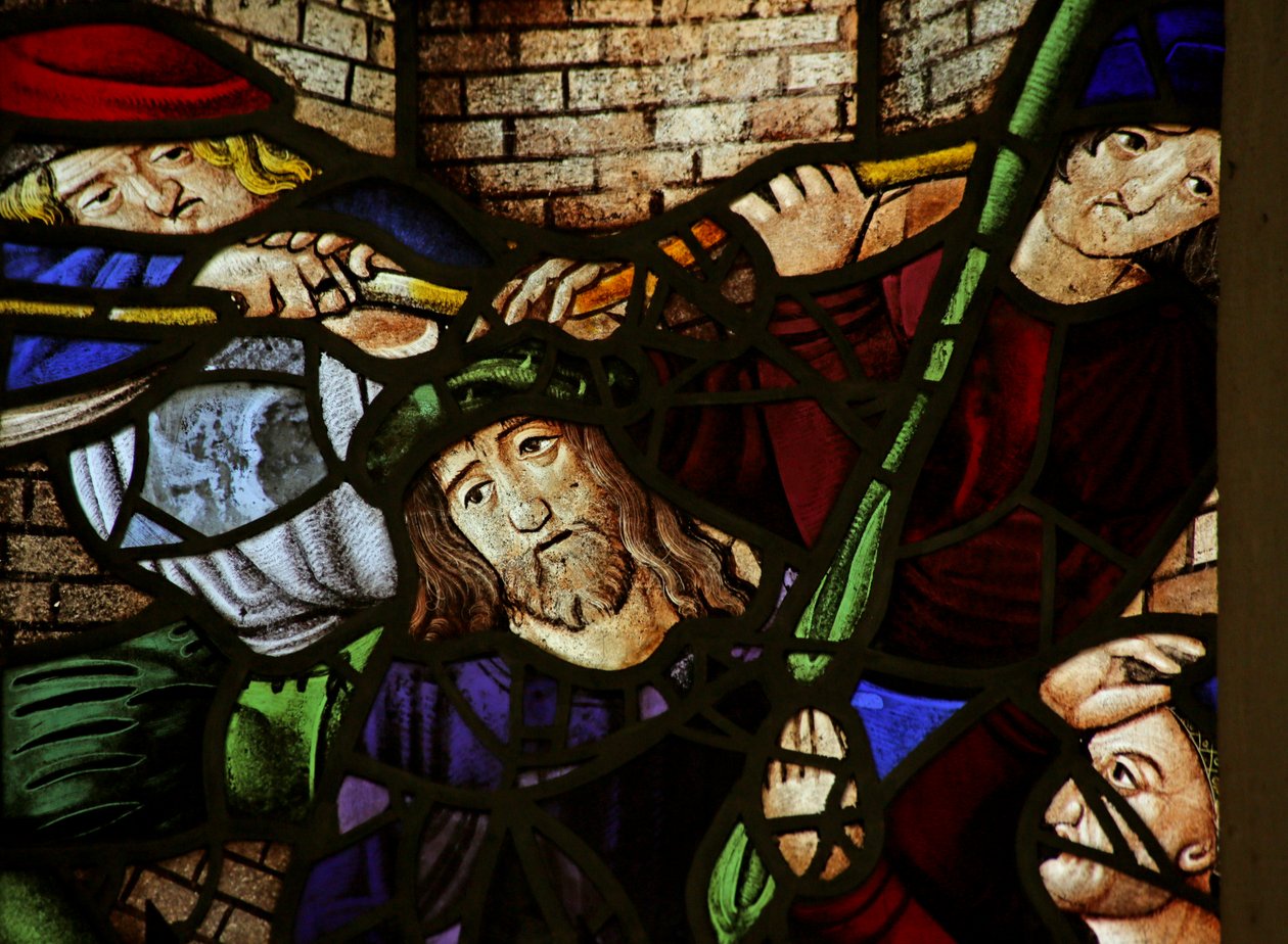 Vidriera que representa a Cristo con la Corona de Espinas de French School