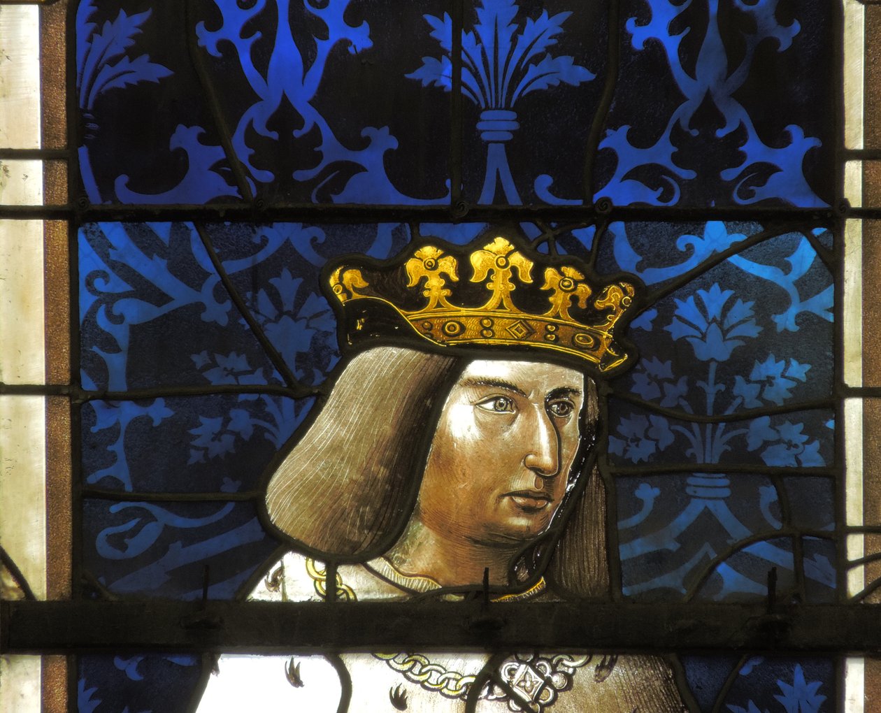 Ventana que representa a René II de French School