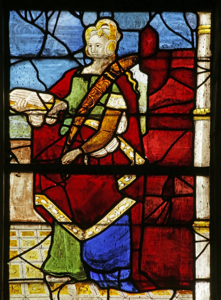 Ventana que representa a Santa Bárbara de French School
