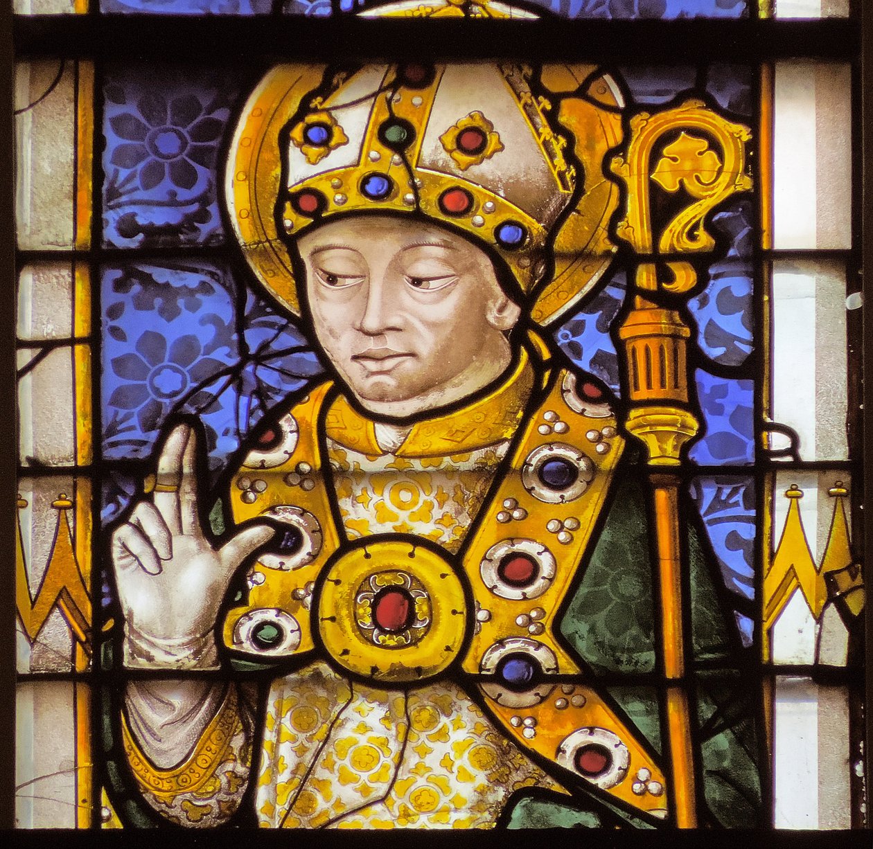 Ventana que representa a San Martín de French School