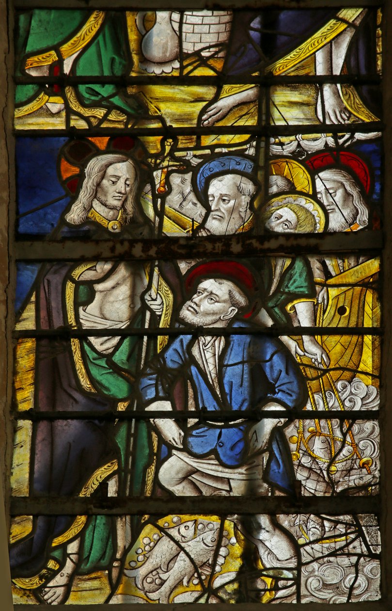 Ventana que representa la pesca milagrosa, 1470-1500 de French School