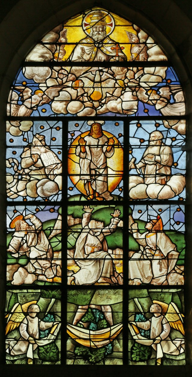 Ventana que representa la Transfiguración de French School