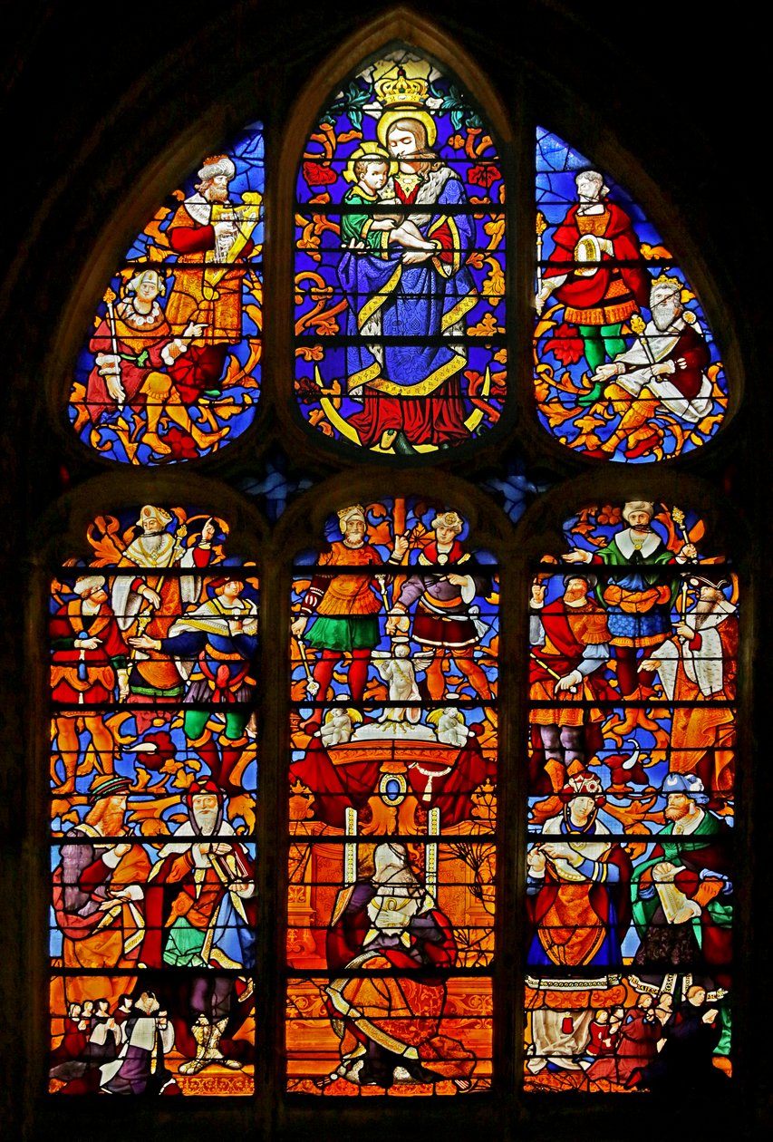 Vidriera que representa el Árbol de Jesé, c.1532 de French School