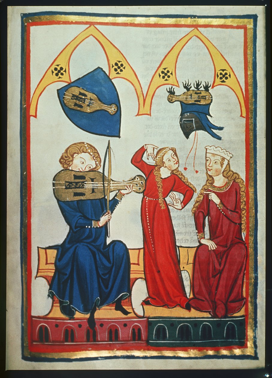 Violinista del Códice Manesse, c.1300-40 de German School