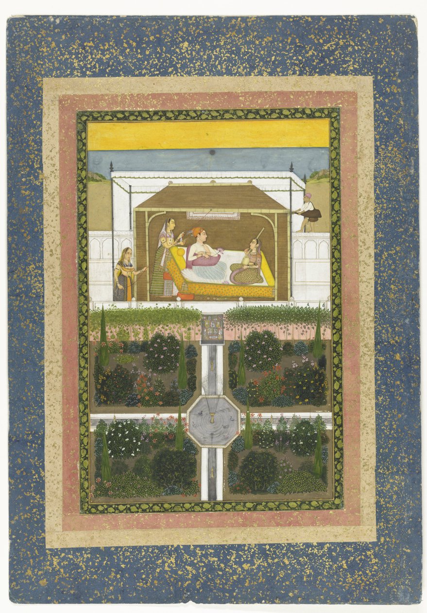 Príncipe en un jardín, c.1775-99 de Indian School