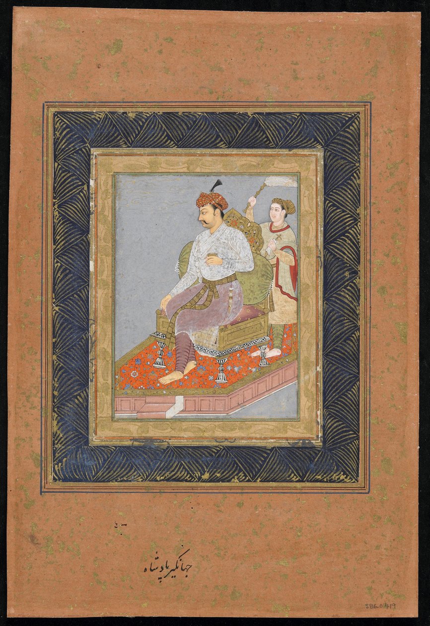 Príncipe sentado con asistente, c.1900 de Indian School