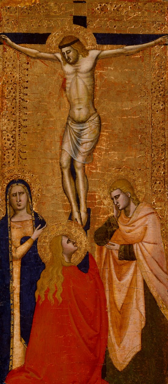 Cristo en la cruz con la Virgen, San Juan y Santa María Magdalena, c. 1360-1380 de Italian School