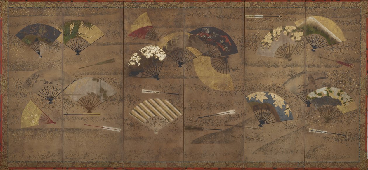 Abanicos Decorados, principios del siglo XVII de Japanese School