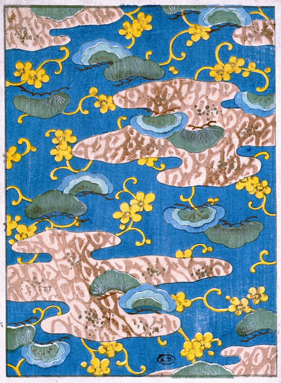 Diseño de tela, finales del siglo XIX de Japanese School