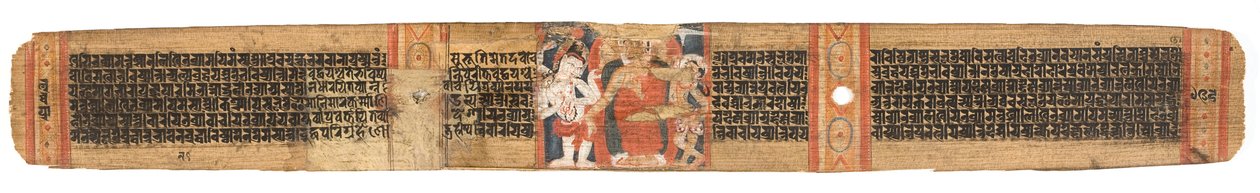 Folio 126b Descenso de Buda del Cielo, del Astasahasrika Prajnaparamita de Nepalese School