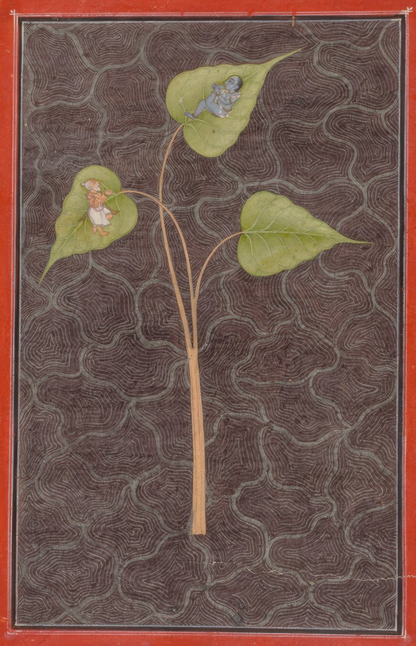 Markandeya contemplando a Krishna en el océano cósmico de Löscher and Petsch