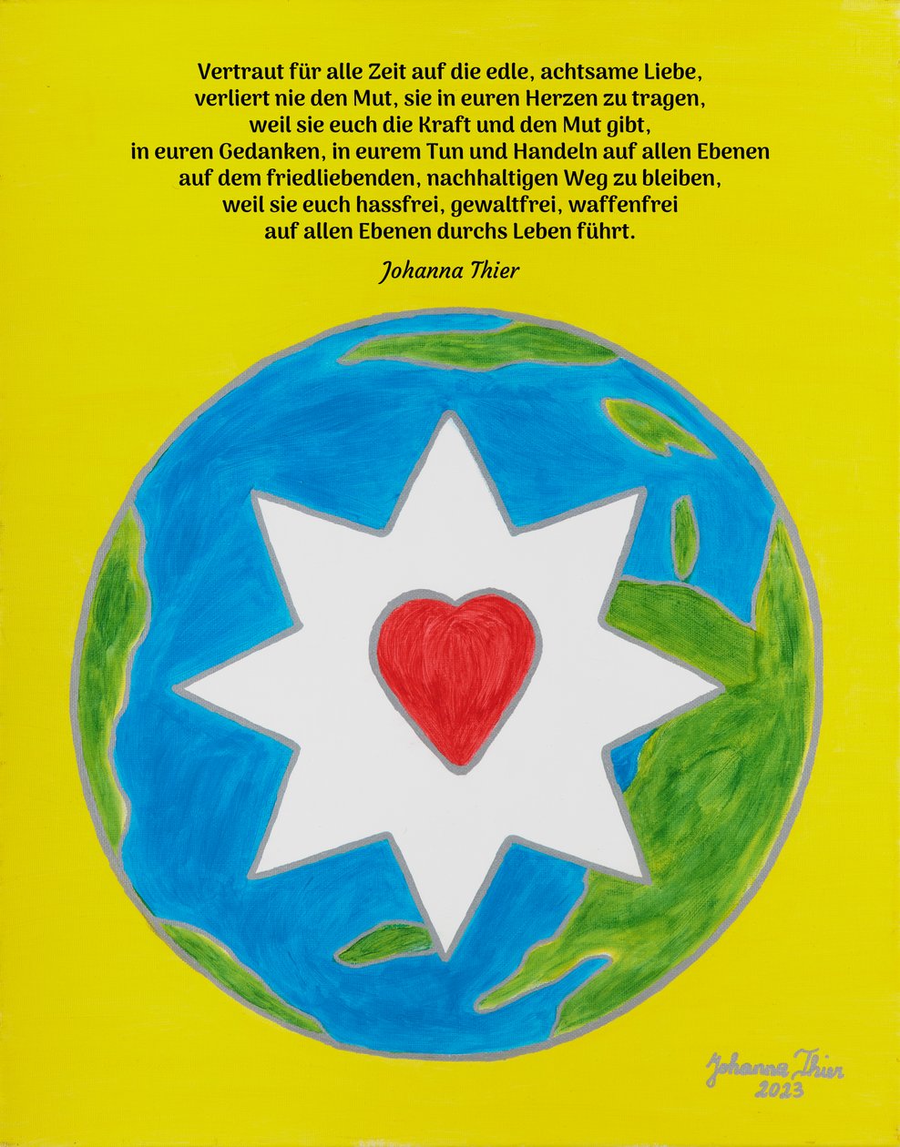 El amor noble y consciente de nuestros corazones trae y mantiene la paz en este mundo de Johanna Thier