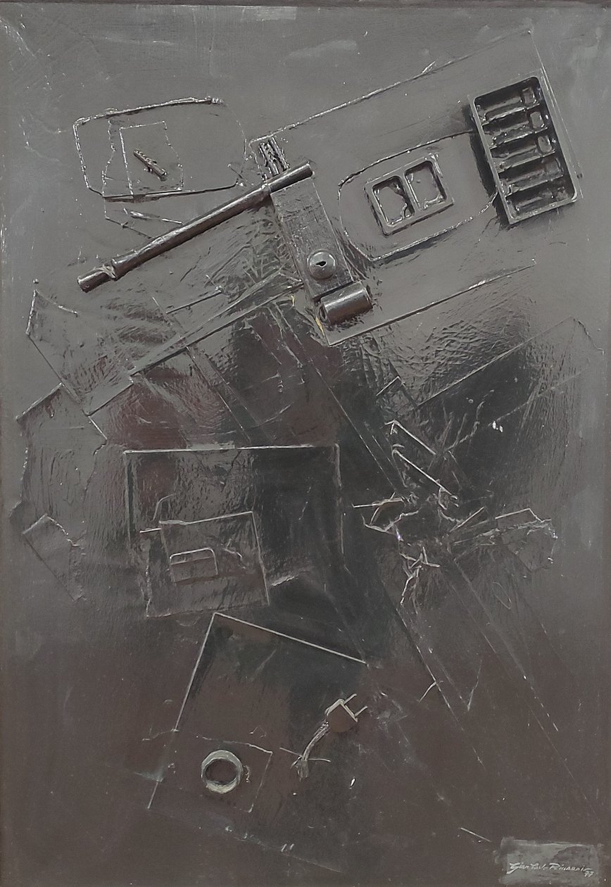 G. C. Riccardi, Combustione n. 1, 1977, Técnica mixta sobre lienzo, 60x80, Arpino, Fundación Umberto Mastroianni, Italia. de Gian Carlo Riccardi