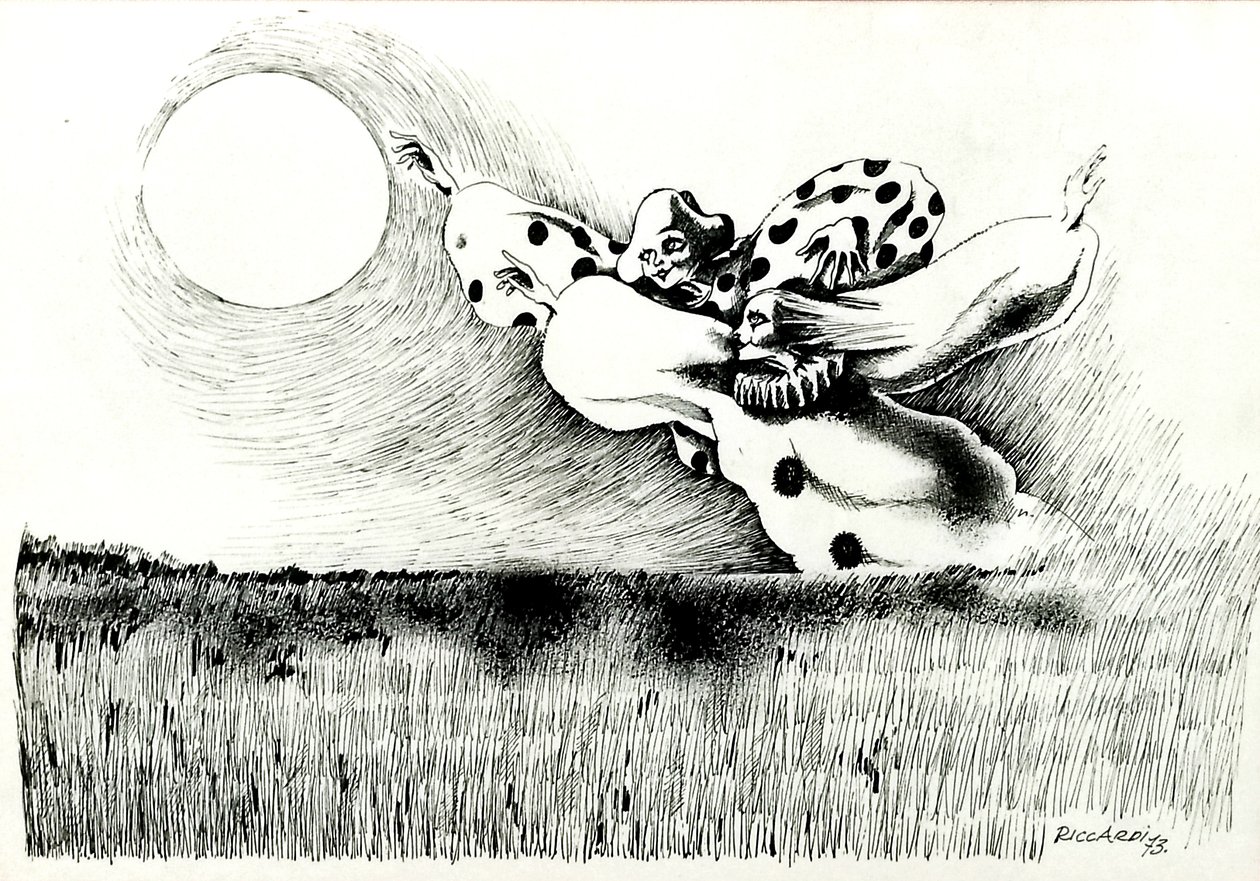 G. C. Riccardi, Sin título, 1973, Tinte sobre papel, 50x70, Italien. de Gian Carlo Riccardi
